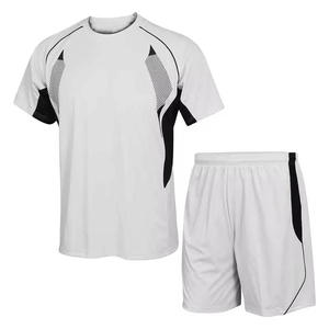 Ensemble de maillot et short de football léger à col en V, uniformes d'équipe personnalisés, tissu respirant avec découpe de précision automatisée - Product Image 1