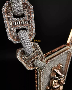 จี้เพชรโมอิสทรงกลมแวววาว10K ประดับเพชรหน้าอกลงจี้ฮิปฮอป - Product Image 2