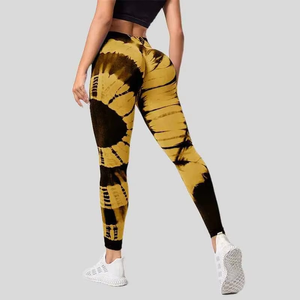 New Fashion Seamless High Waist <b>Yoga</b> <b>Pants</b> for <b>Women</b> Tie-Dye Leggings with Drawstring Closure for Fitness Workout Gym Activewear - Product Image 2