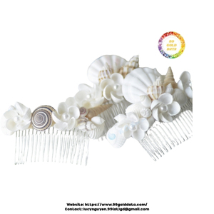 Peine de conchas marinas de alta calidad hecho a mano de conchas reales Ideal para juego de regalo de salón Marcas de belleza ecológicas - Product Image 3