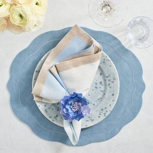 Decorative linen placemat with embroidery work for anniversary <b>dinner</b> <b>table</b> decoration at home or outdoor garden - Product Image 6