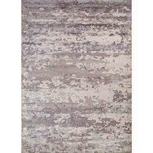 Tapis en viscose noué à la main Entropy Ivory, design Aubusson, motif abstrait rectangulaire classique pour salon, couloir, Skpv-07 - Product Image 1