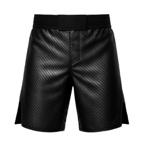 กางเกง MMA ทนทานสูงจากโรงงานผู้ผลิต (OEM) |   กางเกงชกมวยลายคาร์บอนไฟเบอร์สีดำ - Product Image 1