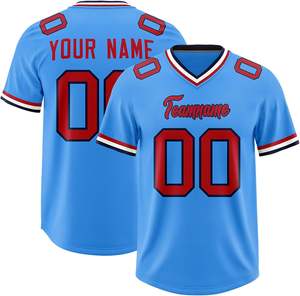 Camisetas de fútbol americano de secado rápido personalizadas, malla de poliéster transpirable, rayas, número de logotipo, impresiones de transferencia de calor, tallas grandes - Product Image 5