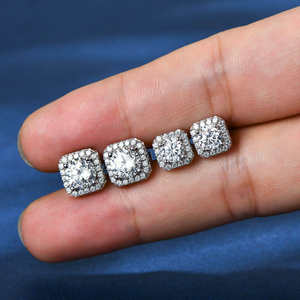 Venta al por mayor de pendientes de diamante brillante de grado superior con chapado en oro blanco y moissanita de color VVS/D para uso diario - Product Image 5