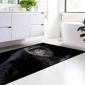 Tapis imprimé avec portrait de chimpanzé : tapis antidérapant pour salon, tapis en velours - Product Image 2