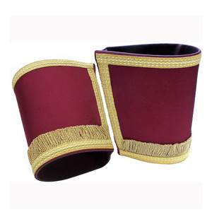 Distrito provincial artesanía vestido completo guanteletes puños bordado dorado tela masónica guantelete puños con decoración de encaje - Product Image 5