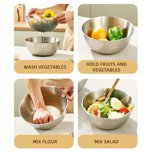 Saladier incassable en acier inoxydable de vente en grande quantité Bol à soupe et à pétrir robuste pour la cuisson et la préparation de la cuisson - Product Image 6