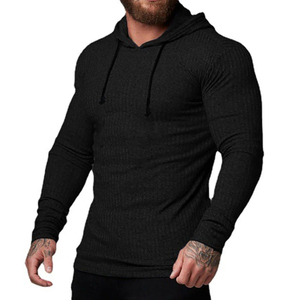 Wholesale Custom <b>Men's</b> Slim Fit Hoodie Best Quality Gym Sport Shirt Custom Embroidered Logo - Product Image 2