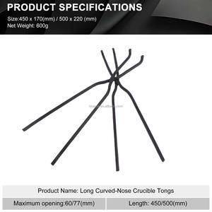 Boasta Long Curved-Nose <strong>Crucible</strong> <strong>Tongs</strong> Jewelry Melting High-Temperature Forging Steel <strong>Tongs</strong> for <strong>Crucibles</strong> 450/500mm Making Tool - Product Image 2