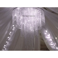 Lustre suspendu en cristal circulaire de luxe pour mariage, avec couleur et taille personnalisées pour la décoration d'événements