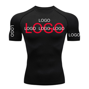 Compression t-shirts hommes gym entraînement fitness course athlétique séchage rapide respirant couche de base à manches longues - Product Image 1