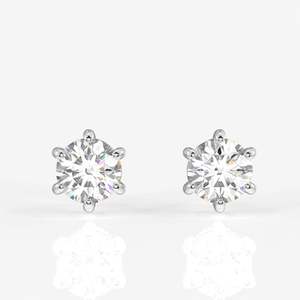 ต่างหูทอง 9k ประดับเพชรโมอิสซาไนต์ทรงกลมแบบหกขา - Product Image 6