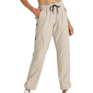 Pantalones Cargo de cintura alta para mujer con diseño personalizado Cordura, pantalones holgados con múltiples bolsillos, cordón plano de talla grande para el día a día - Product Image 1