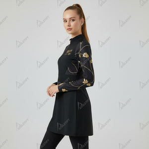 Customizable Women Floral Zipper <b>Modest</b> Wear Muslim <b>Modest</b> Sublimated Sports <b>Modest</b> Dress Breathable Sustainable Light Weight - Product Image 4