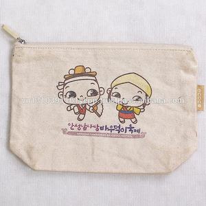 Bolsa de compras de lona de algodón Premium personalizada bolsa de maquillaje cosmético personalizada con regalo de impresión de dibujos animados - Product Image 3