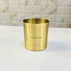 Pot à bougie vide en acier inoxydable de luxe fait à la main avec finition polie en cuivre pour la décoration de la maison de Noël - Product Image 6