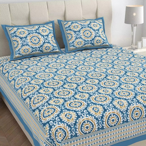 Ikat ผ้าปูเตียงผ้าฝ้ายแท้แผ่นเรียบ100% โรงแรมหรูหรา5ดาวผ้าปูที่นอนลาย eklavya Ikat มีหลายสีขายส่ง B2B - Product Image 1