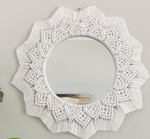 <b>White</b> Rope <b>Mirror</b> Rustic Wall Mount <b>Mirror</b> Bathroom <b>Mirror</b> - Product Image 2