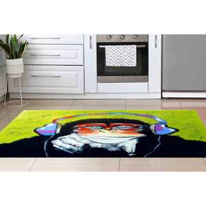 Tapis artistique Singe Réfléchissant style Graffiti Banksy - Décoration moderne pour la maison, Tapis doux non tissé - Product Image 3