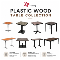 Meubles de restaurant durables, table en polybois commercial, ensemble de tables et chaises pour restaurant, table en bois plastique pour café et terrasse