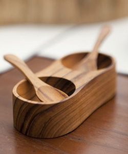 Bol à salade en bois fait à la main de concepteur de haute qualité bol à mélanger de cuisine bols à plateau de service en bois d'acacia uniques au meilleur prix - Product Image 3