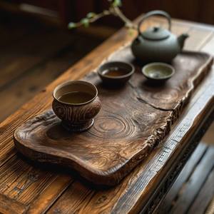 GREAT CHERRY WOODEN Nordic Style Coco Palm Wooden Tea Set with Pot and Tray Custom logo Coconut Wood <b>Teapot</b> and Cup Sets - Product Image 2