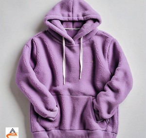 Cómodo conjunto de pantalones de chándal de invierno 350 GSM para hombre, Sudadera con capucha morada de gran tamaño estampada con poliéster sólido/algodón, 5 estrellas - Product Image 6