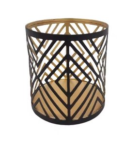 Bougeoir votif en métal de forme ronde pour la maison, le jardin et la décoration de Noël Bougie votive noire vente en gros - Product Image 5