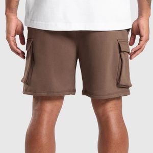 Top Sale <b>Men's</b> Polyester/Cotton Custom <b>Fleece</b> Box Casual Cargo Shorts OEM Service with Custom Logo - Product Image 2