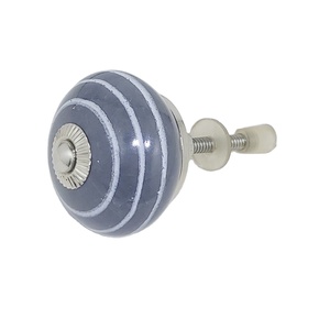 Bandes blanches industrielles boutons en céramique gris foncé poignées de tiroir pour armoire cuisine chambre salon salle à manger - Product Image 2