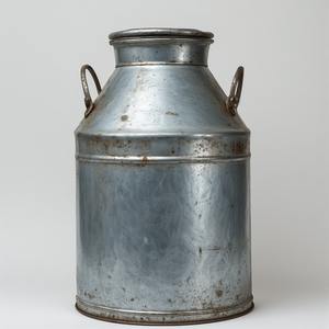 Boîte à lait galvanisée décorative avec garniture en cuir cousue en croix Artisanat artisanal conçu pour les intérieurs décoratifs et fonctionnels - Product Image 1