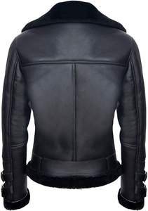 Chaqueta de piel sintética de invierno para mujer, chaqueta de piel auténtica con solapa grande, chaqueta de moto personalizada con cremallera, Sialkot Pakistan - Product Image 6