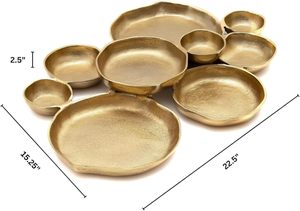 Tazón para Servir con Dip de Aluminio, Oferta, Tazón Metálico Dorado Antiguo para Servir Frutas, Tazón Único para Decoración de Mesa, Florero - Product Image 6