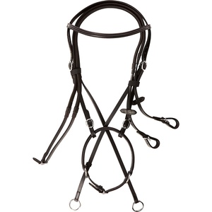 Halter de bride Micklem de qualité supérieure pour chevaux en cuir anglais doux rembourré muserolle forte 3/4 large frontal OEM accepté - Product Image 1