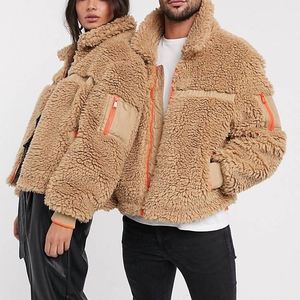 Pull-over d'hiver pour hommes avec logo personnalisé OEM Sherpa Fleece Sweatshirt Outdoor Half Zipper Warm Soft Fleece Teddy Jackets for unisex - Product Image 5