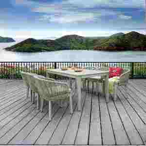 Ensemble de salle à manger d'extérieur haut de gamme pour hôtel avec chaises en corde - Product Image 1