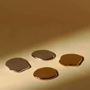 Prix de gros sous-verres dorés polis ensemble élégant pour bureau à domicile verres de luxe qualité et durabilité premium - Product Image 2