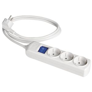 Presa multipla bianca con interruttore 3680W 3 prese cavo 5m 250V 16A (Solera 8053IL) - Product Image 1