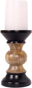 Candelabros artísticos de madera con soporte de metal negro Decoración del hogar de estilo cálido natural para cualquier habitación - Product Image 6