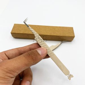 2025 nouveau Design japonais en acier inoxydable diamant Grip Logo personnalisé pince à épiler d'extension de cils avec nœud Nude Volume pince à épiler - Product Image 6