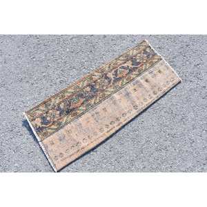 Tapis turc Kilim Vintage 1.3 X 3.2ft marron Beige Patchwork Design tapis de jute en laine tissée plate pour adolescent Rectangle couloir Latex - Product Image 3