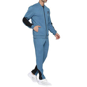 Conjunto de 2 piezas de lujo de alta calidad, sudadera con cremallera y pantalones de chándal con logotipo personalizado para hombre, estilo liso de talla grande para invierno - Product Image 3