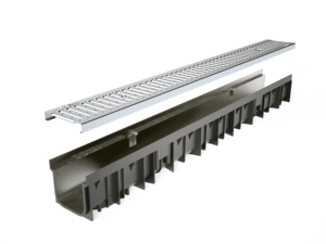 WAVEDRAIN 110 HDPE Canal de Drenaje de Agua para Exteriores con Diseño Moderno de Ondas, Rejilla Ranurada A15 para Construcción y Real Estate - Product Image 2