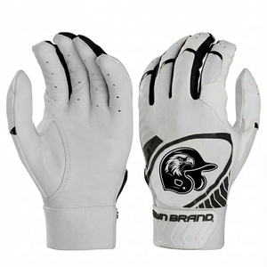 Bulk Order Custom Logo Goatskin Leather Baseball Gloves Supplier Stylish Breathable Anti Shock Unisex Softball <b>Batting</b> Gloves - Product Image 2