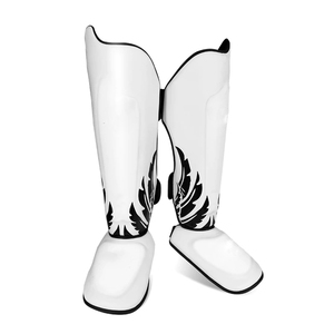 Espinilleras OEM con logotipo personalizado, el mejor protector elástico de boxeo para adultos y niños, espinilleras ajustables de cuero PU tailandés, protector escalonado - Product Image 3