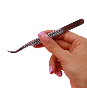 <b>Strong</b> Curved Diamond Tip Eyelash Extension Tweezer with Cardboard <b>Box</b> Packaging - Product Image 4