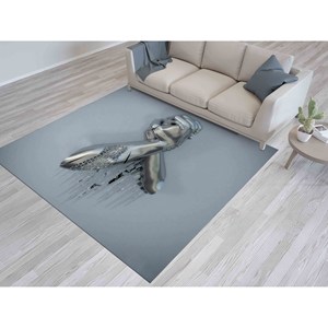 3D Silver Hand Printed <b>Rug</b>, Easy to Clean, Large <b>Outdoor</b> Gift,Nonwoven Thin <b>Rug</b> - Product Image 2