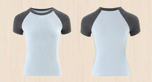 Camiseta de Moda para Mujer de Manga Corta, Nueva, con Hombro Asimétrico, Decoración sin Tirantes, Diseño Plisado, Tinte Liso - Product Image 4