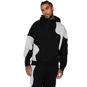 เสื้อฮู้ดแบบสวมหัวสีดำเฮฟวี่เวทมีกระเป๋าจิงโจ้ - Product Image 1